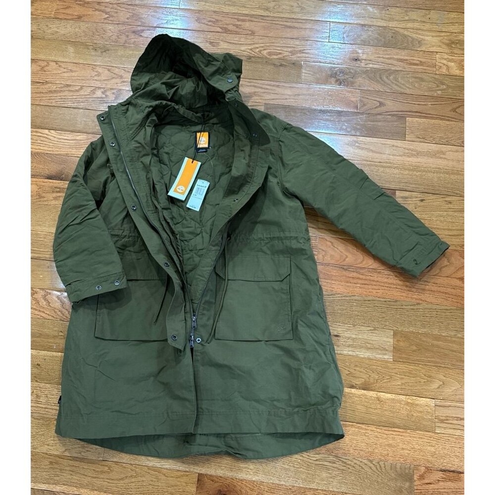 Timberland Women's Light Insulated‎ 2-In-1 City Parka - Color: Olive Green.Large